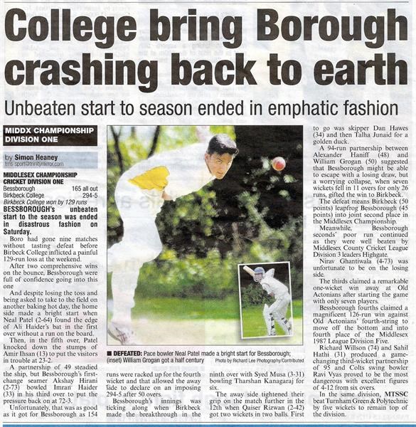 College bring Bessborough crashing back to earth 
